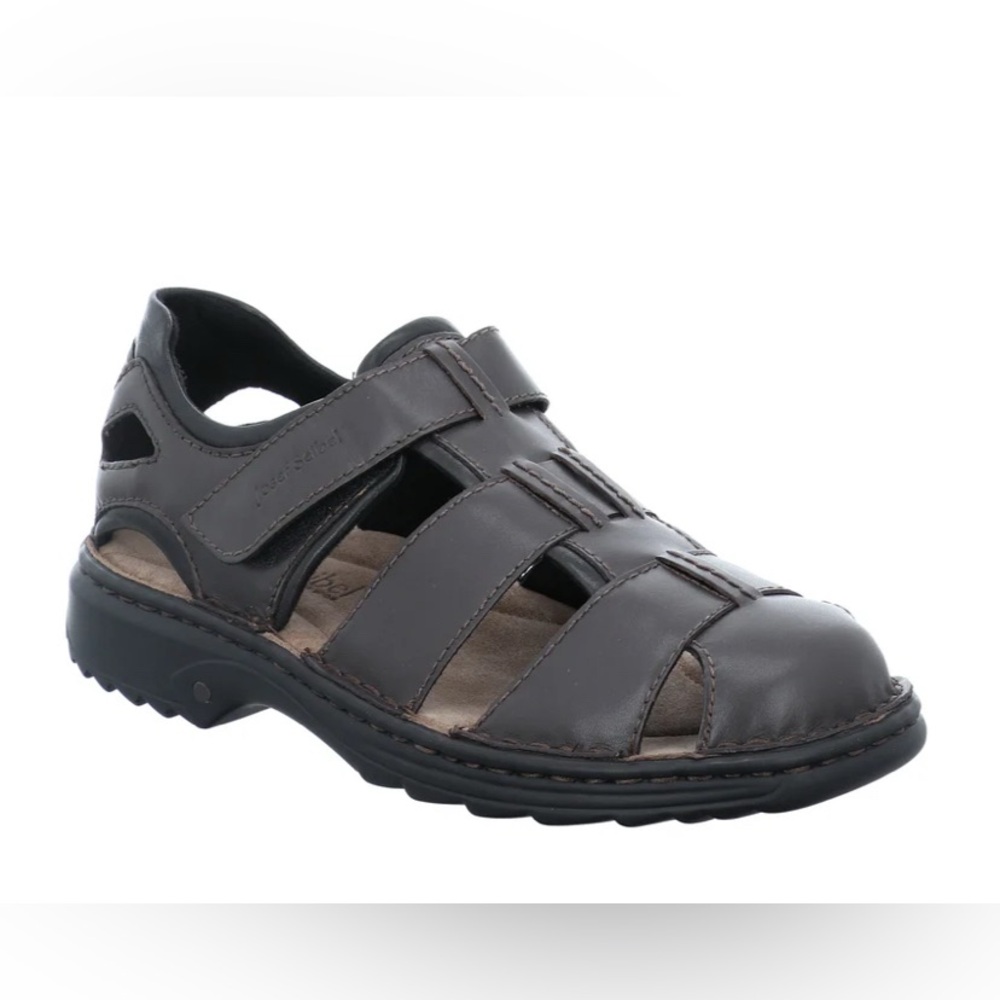 New Josef Seibel Jeremy Sandal Dark Brown/Moro Dress Sandals Men’s 43/9.5-10